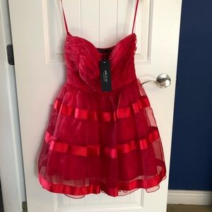 BNWT ark & co red strapless mini dress
